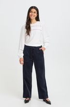 Load image into Gallery viewer, FRANSA<BR>
Salomi Cord Trousers<BR>
Navy<BR>
