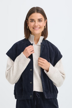 Load image into Gallery viewer, FRANSA<BR>
Salomi Waistcoat<BR>
Navy<BR>
