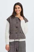 Load image into Gallery viewer, FRANSA<BR>
Vea Tweed Blazer Waistcoat<BR>
Hot Fudge Brown<BR>
