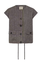 Load image into Gallery viewer, FRANSA<BR>
Vea Tweed Blazer Waistcoat<BR>
Hot Fudge Brown<BR>
