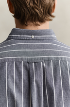 Load image into Gallery viewer, GANT<BR>
Poplin Melange Stripe Shirt<BR>
Indigo<BR>
