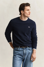 Load image into Gallery viewer, GANT<BR>
Waffle Knit Sweater<BR>
Navy<BR>
