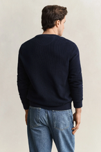 Load image into Gallery viewer, GANT<BR>
Waffle Knit Sweater<BR>
Navy<BR>
