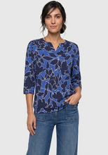 Load image into Gallery viewer, OLSEN<BR>
Cobalt Blue Pattern Top<BR>
Blue<BR>
