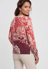 Load image into Gallery viewer, OLSEN<BR>
Paisley Sweater<BR>
Red<BR>

