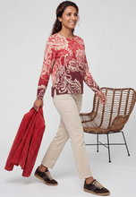 Load image into Gallery viewer, OLSEN<BR>
Paisley Sweater<BR>
Red<BR>
