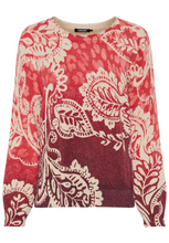 Load image into Gallery viewer, OLSEN<BR>
Paisley Sweater<BR>
Red<BR>

