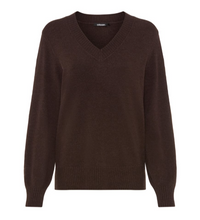 Load image into Gallery viewer, OLSEN<BR>
Henry Fit V Neck Jumper<BR>
Brown<BR>
