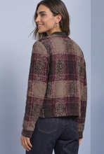Load image into Gallery viewer, STREET ONE<BR>
Fluffy Check Long Sleeve Jacket<BR>
Brown multi<BR>
