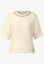 Load image into Gallery viewer, STREET ONE<BR>
Fluffy Jumper with Rhinestones<BR>
Cream<BR>
