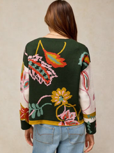 Load image into Gallery viewer, WHITE STUFF<BR>
Fablia Floral Jumper<BR>
Green<BR>
