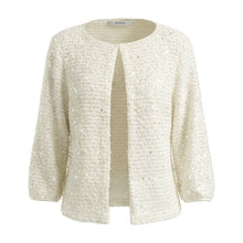 Load image into Gallery viewer, BIANCA <BR>
Thea Sequined Jacket <BR> 
Ivory <BR>
