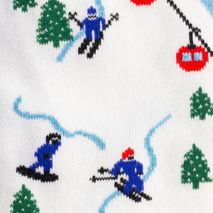 SWOLE PANDA <BR>
Men’s Skiing Bamboo Socks <BR>
White <BR>