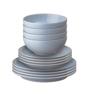 DENBY POTTERY <BR>
Sky Blue 12 Piece Tableware Set <BR>
Blue <BR>