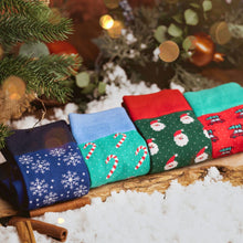 Load image into Gallery viewer, SWOLE PANDA &lt;BR&gt;
Men&#39;s Snowflake Bamboo Socks &lt;BR&gt;
Navy &lt;BR&gt;
