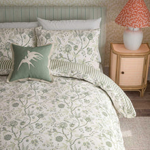 Load image into Gallery viewer, SANDERSON &lt;BR&gt;
Solaine Duvet Set &lt;BR&gt;
Green/White &lt;BR&gt;
