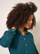 Load image into Gallery viewer, WHITE STUFF &lt;BR&gt;
Sophie Organic Cotton Shirt &lt;BR&gt;
Teal, Ivory, Green, Grey&lt;BR&gt;

