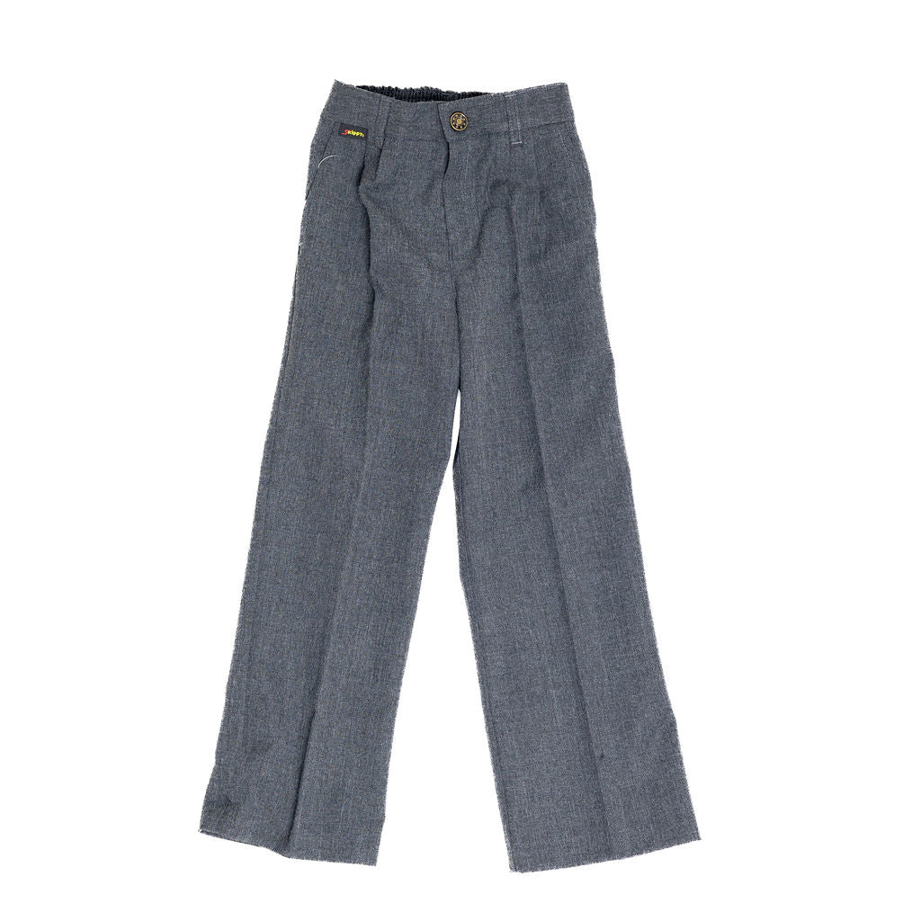 SCHOOL TROUSERS <BR>
Zipped and Half Elasticated School Trousers <BR>
Grey & Navy <BR>