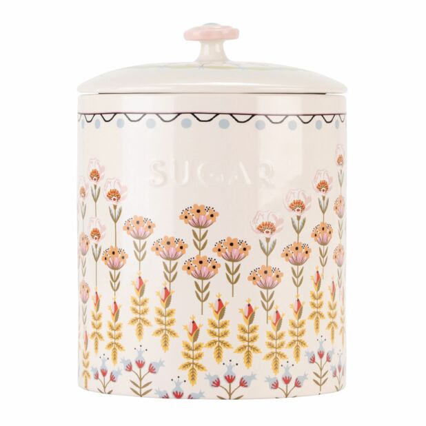 CATH KIDSTON <BR>
Painted Table Sugar Canister <BR>
Cream <BR>