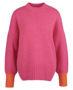 BARBOUR <BR>
Surf Knitted Jumper <BR>
Pink & Orange <BR>