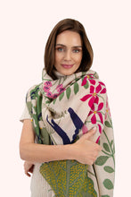Load image into Gallery viewer, POWDER &lt;BR&gt;
Print Scarf, Swooping Swallows &lt;BR&gt;
Cream multi &lt;BR&gt;
