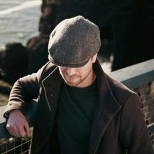 Load image into Gallery viewer, JOHN HANLY &lt;BR&gt;
Irish Tweed Cap &lt;BR&gt;
Brown Green Donegal Herringbone &lt;BR&gt;
