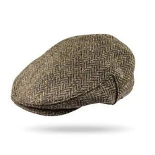 Load image into Gallery viewer, JOHN HANLY &lt;BR&gt;
Irish Tweed Cap &lt;BR&gt;
Brown Green Donegal Herringbone &lt;BR&gt;
