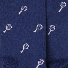 Load image into Gallery viewer, SWOLE PANDA &lt;BR&gt;
Men’s Tennis Racquet Bamboo Socks &lt;BR&gt;
Navy &lt;BR&gt;
