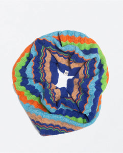 SURKANA <BR>
Zigzag striped Snood <BR>
Multi <BR>