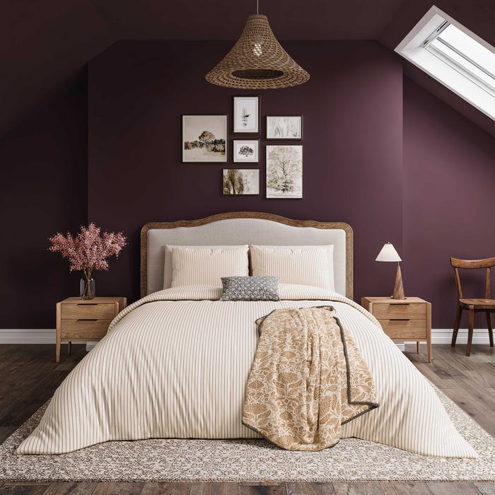 HELEMNA SPRINGFIELD <BR>
Ticking Stripe Duvet Cover Set <BR>
FGraphite/Copper <BR>