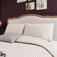 Load image into Gallery viewer, HELEMNA SPRINGFIELD &lt;BR&gt;
Ticking Stripe Duvet Cover Set &lt;BR&gt;
FGraphite/Copper &lt;BR&gt;
