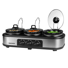 Load image into Gallery viewer, DAEWOO &lt;BR&gt;
Triple Slow Cooker &lt;BR&gt;
3 x 1.5L cookers &lt;BR&gt;
