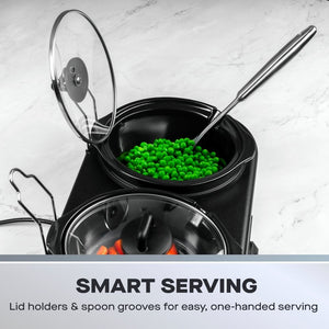 DAEWOO <BR>
Triple Slow Cooker <BR>
3 x 1.5L cookers <BR>