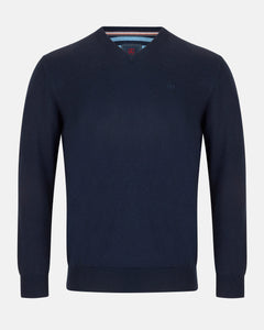 ANDRE <BR>
Valencia V Neck Knit <BR>
Merlot or Navy available <BR>