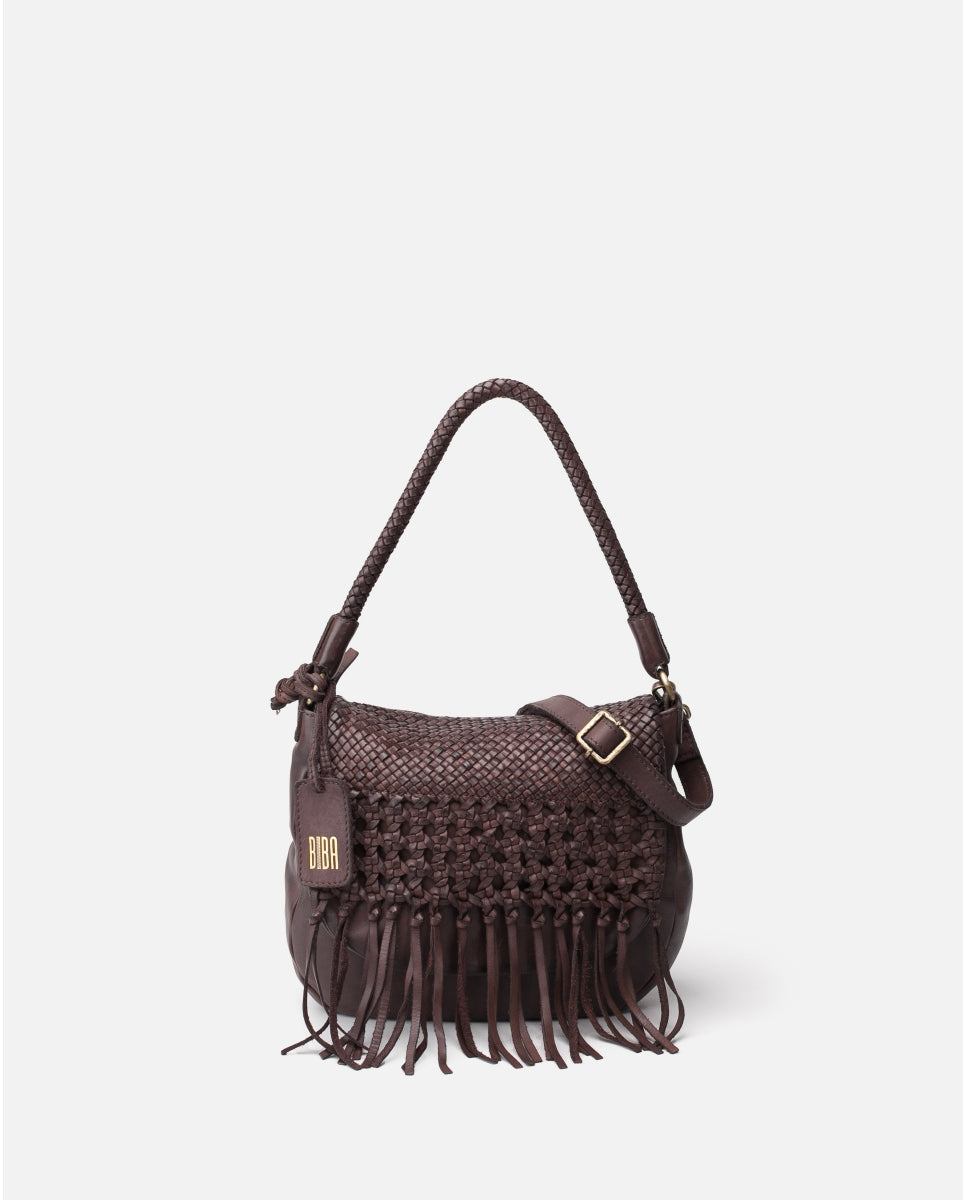 BIBA <BR>
Leather shoulder bag, Varney <BR>
Brown  <BR>