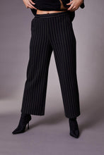 Load image into Gallery viewer, PERUZZI &lt;BR&gt;
Cropped Stripe Jersey Trousers &lt;BR&gt;
Black &lt;BR&gt;
