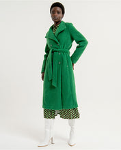 Load image into Gallery viewer, SURKANA &lt;BR&gt;
Full length, Double breasted, belted coat &lt;BR&gt;
Emerald &lt;BR&gt;
