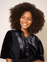 Load image into Gallery viewer, WHITE STUFF &lt;BR&gt;
Willow Velvet Shirt Dress &lt;BR&gt;
Black &lt;BR&gt;
