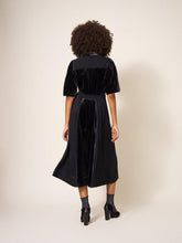 Load image into Gallery viewer, WHITE STUFF &lt;BR&gt;
Willow Velvet Shirt Dress &lt;BR&gt;
Black &lt;BR&gt;
