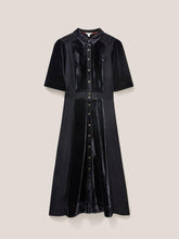 Load image into Gallery viewer, WHITE STUFF &lt;BR&gt;
Willow Velvet Shirt Dress &lt;BR&gt;
Black &lt;BR&gt;
