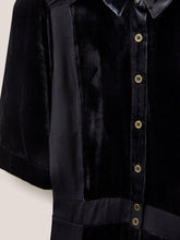 Load image into Gallery viewer, WHITE STUFF &lt;BR&gt;
Willow Velvet Shirt Dress &lt;BR&gt;
Black &lt;BR&gt;
