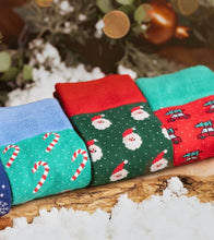 Load image into Gallery viewer, SWOLE PANDA &lt;BR&gt;
Men’s Candy Cane Bamboo Socks &lt;BR&gt;
Turquoise &lt;BR&gt;
