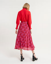 Load image into Gallery viewer, SURKANA &lt;BR&gt;
Printed long floaty skirt &lt;BR&gt;
Pink, Red Mix &lt;BR&gt;
