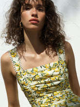Load image into Gallery viewer, FRENCH CONNECTION <BR>
Barletta Ruched Midi Dress <BR>
Citrus <BR>
