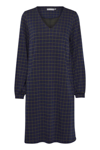 FRANSA<BR>
Blenda Dress<BR>
Navy/Green<BR>