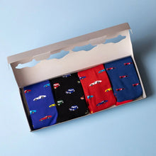 Load image into Gallery viewer, SWOLE PANDA &lt;BR&gt;
Men&#39;s Bamboo Socks&lt;BR&gt;
Racing car gift set
