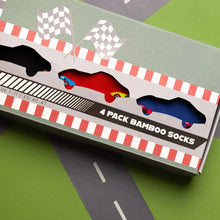 Load image into Gallery viewer, SWOLE PANDA &lt;BR&gt;
Men&#39;s Bamboo Socks&lt;BR&gt;
Racing car gift set
