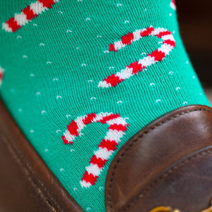 SWOLE PANDA <BR>
Men’s Candy Cane Bamboo Socks <BR>
Turquoise <BR>