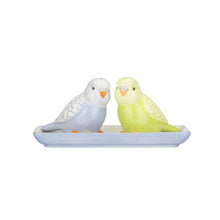 Load image into Gallery viewer, CATH KIDSTON &lt;BR&gt;
Budgie Salt &amp; Pepper Shakers On Tray &lt;BR&gt;
Blue &amp; Green &lt;BR&gt;
