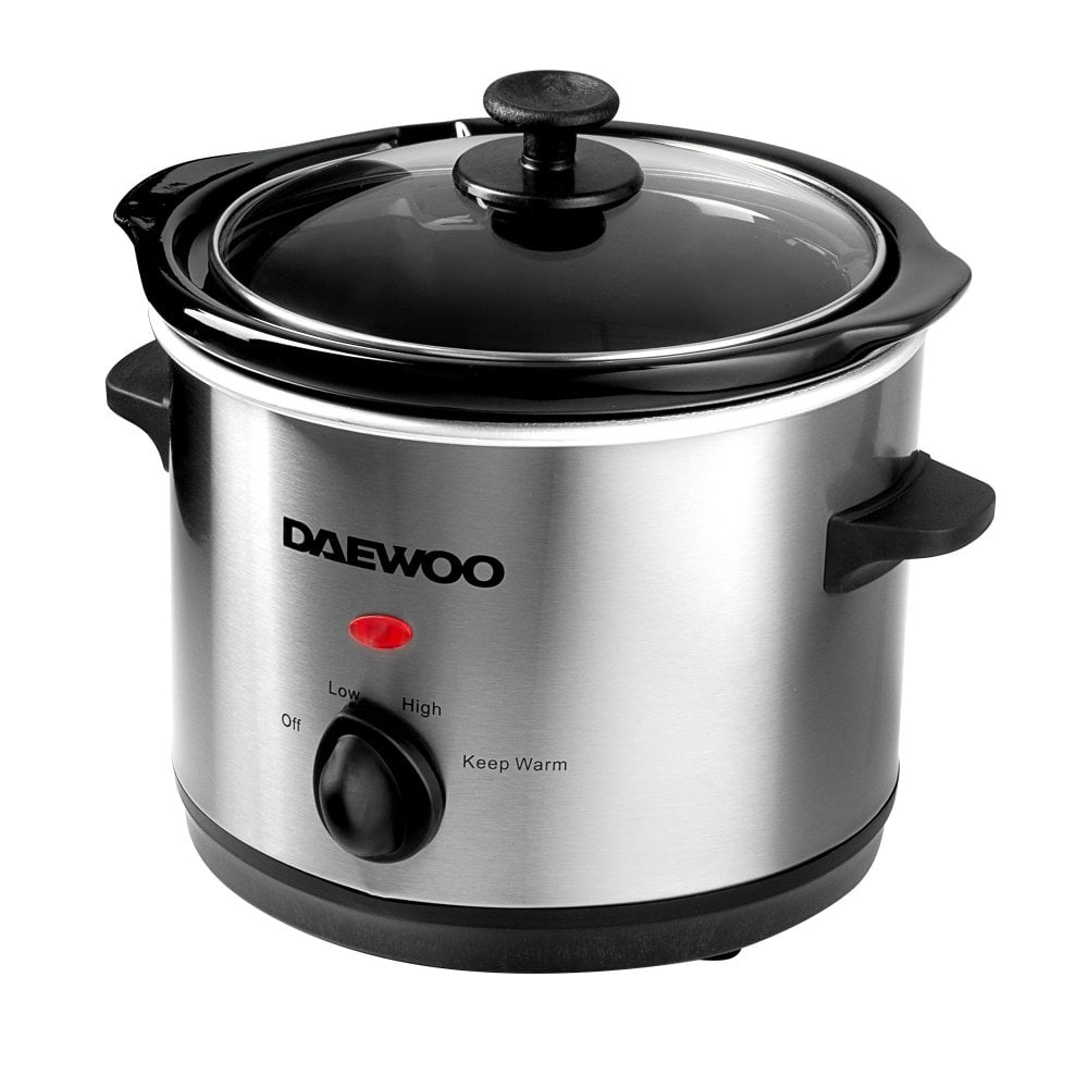 DAEWOO <BR>
1.5L Slow Cooker <BR>
Stainless Steel <BR>